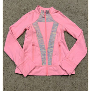 IVIVVA By Lululemon size 12 Girls Coral Peach-Pink Zip Up Jacket PRETTY B23